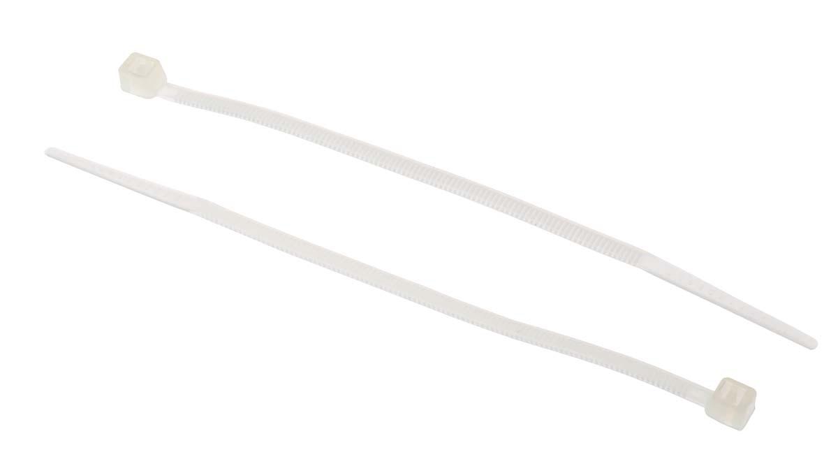 RS PRO Cable Tie, 100mm x 2.5 mm, Natural Nylon, Pk-1000