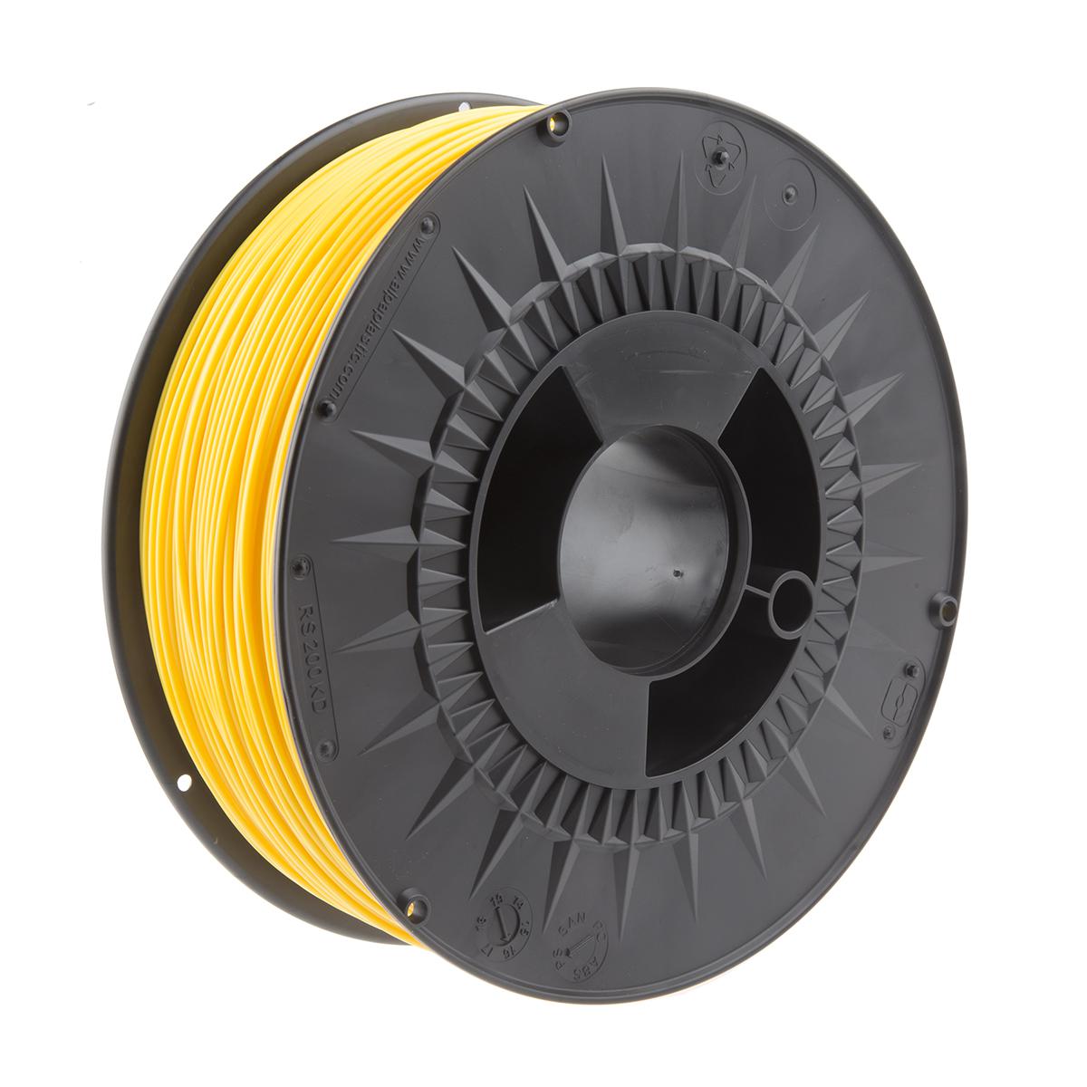 RS PRO 1.75mm Yellow PLA 3D Printer Filament, 1kg