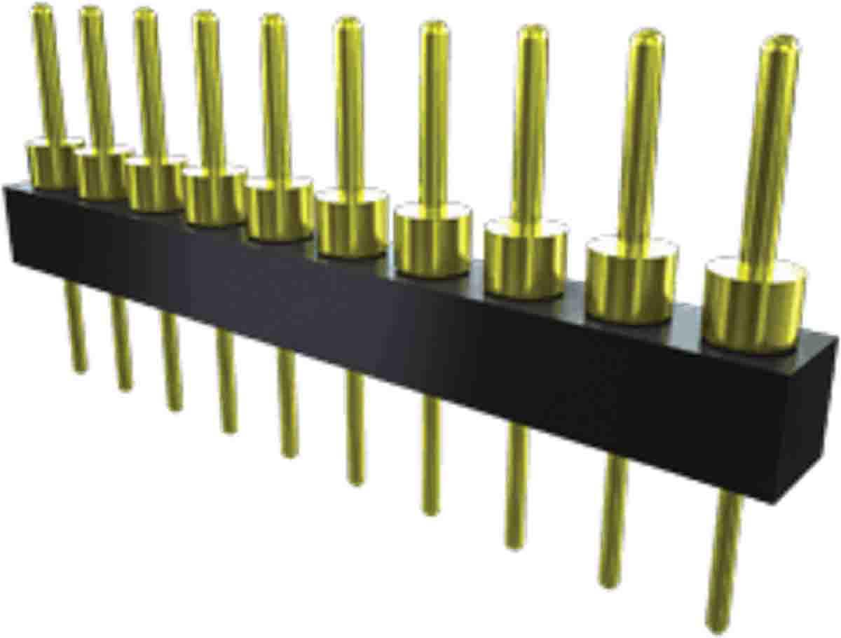 Samtec TS Series Straight Through Hole Pin Header, 10 Contact(s), 2.54 mm Pitch, 1 Row, Unshrouded