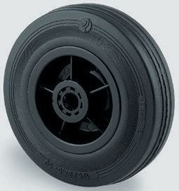 Guitel Hervieu Black Rubber Abrasion Resistant Trolley Wheel, 250kg