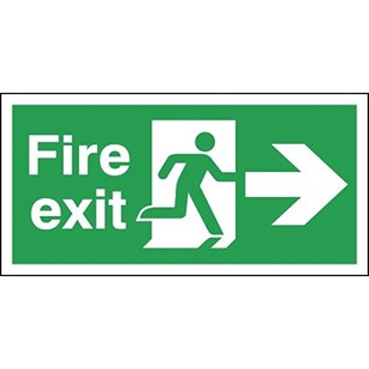 Polypropylene Fire Exit Right, Fire Exit, English, Exit Sign