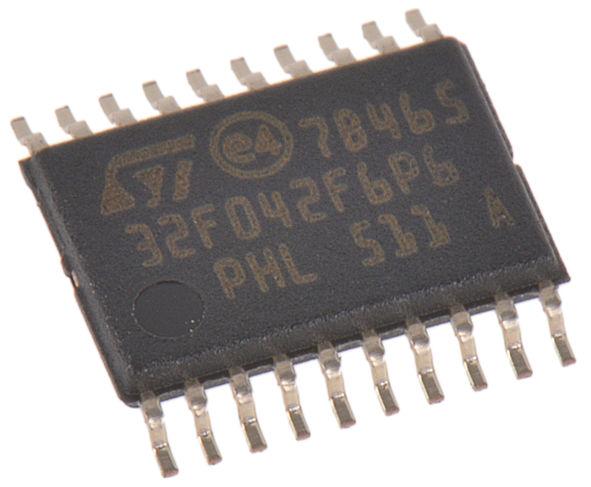 STMicroelectronics STM32F042F6P6, 32 bit ARM Cortex M0, STM32F042F6 Microcontroller, 48 MHz, 32kB FLASH, 20-Pin TSSOP