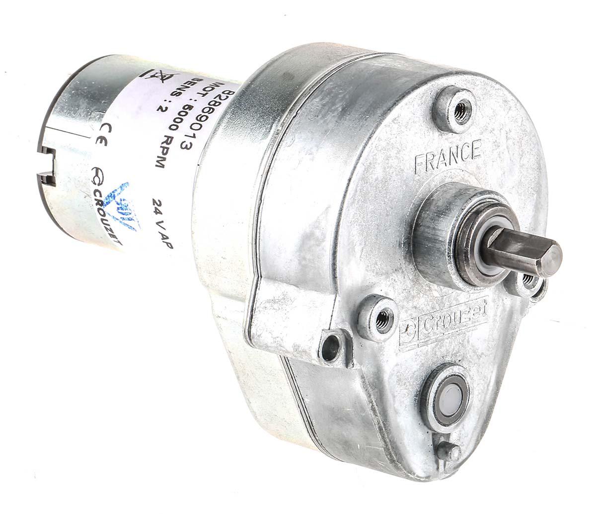Crouzet Brushed Geared DC Geared Motor, 3 W, 24 V dc, 2 Nm, 27 rpm, 6mm Shaft Diameter