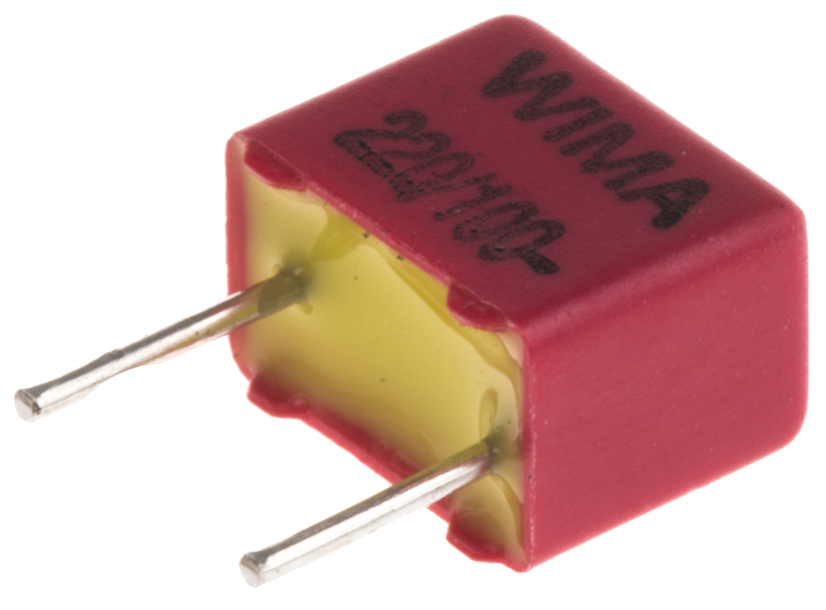 WIMA FKP2 Polypropylene Film Capacitor, 63 V ac, 100 V dc, ±5%, 220pF, Through Hole