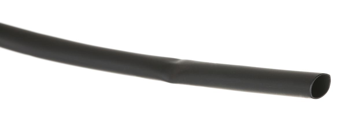 TE Connectivity Heat Shrink Tubing, Black 3.2mm Sleeve Dia. x 10m Length 2:1 Ratio, RW-200 Series
