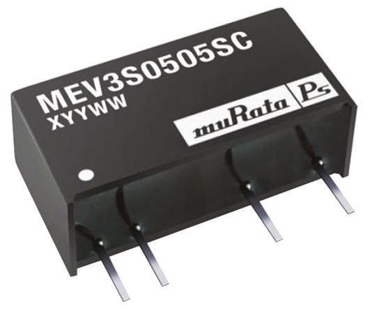 Murata Power Solutions MEV3 DC-DC Converter, 5V dc/ 600mA Output, 4.5 → 5.5 V dc Input, 3W, Through Hole, +85°C