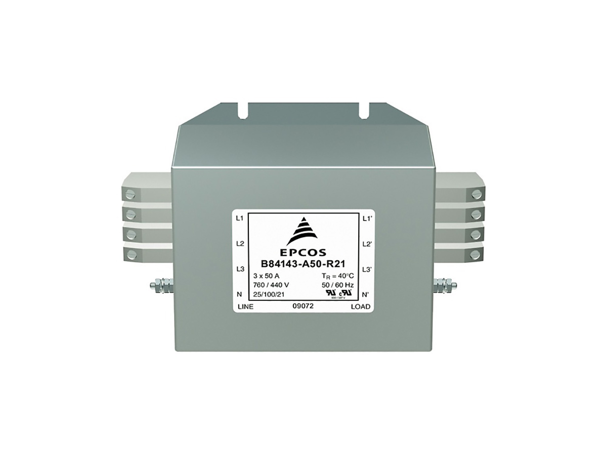 EPCOS, B84143A*R021 25A 440 / 760 V ac 50/60Hz, Screw Mount EMC Filter, Terminal Block 3 Phase