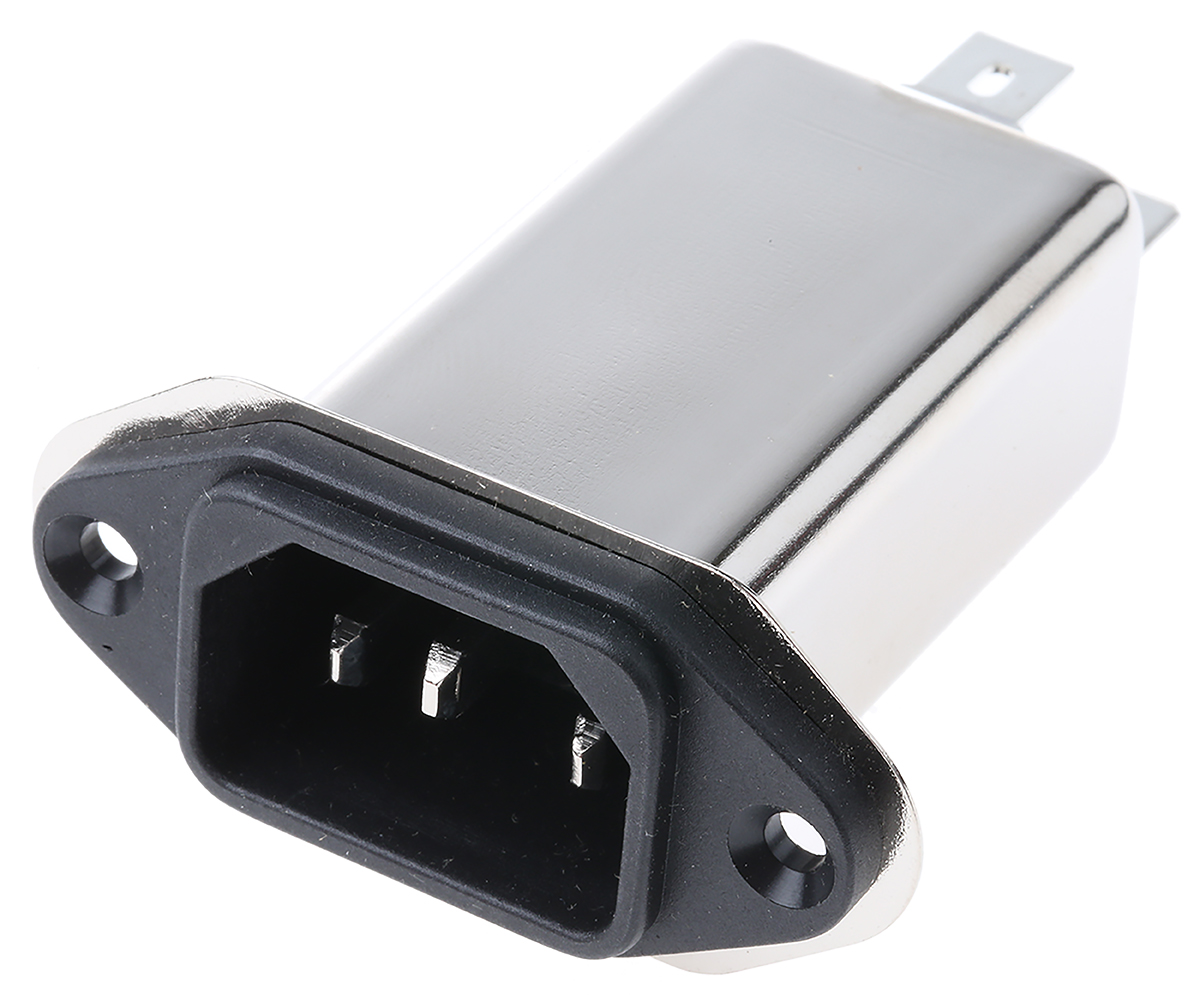 Schaffner 6A, 250 V ac Male Panel Mount IEC Filter FN9233UF2-6-06, Faston None Fuse