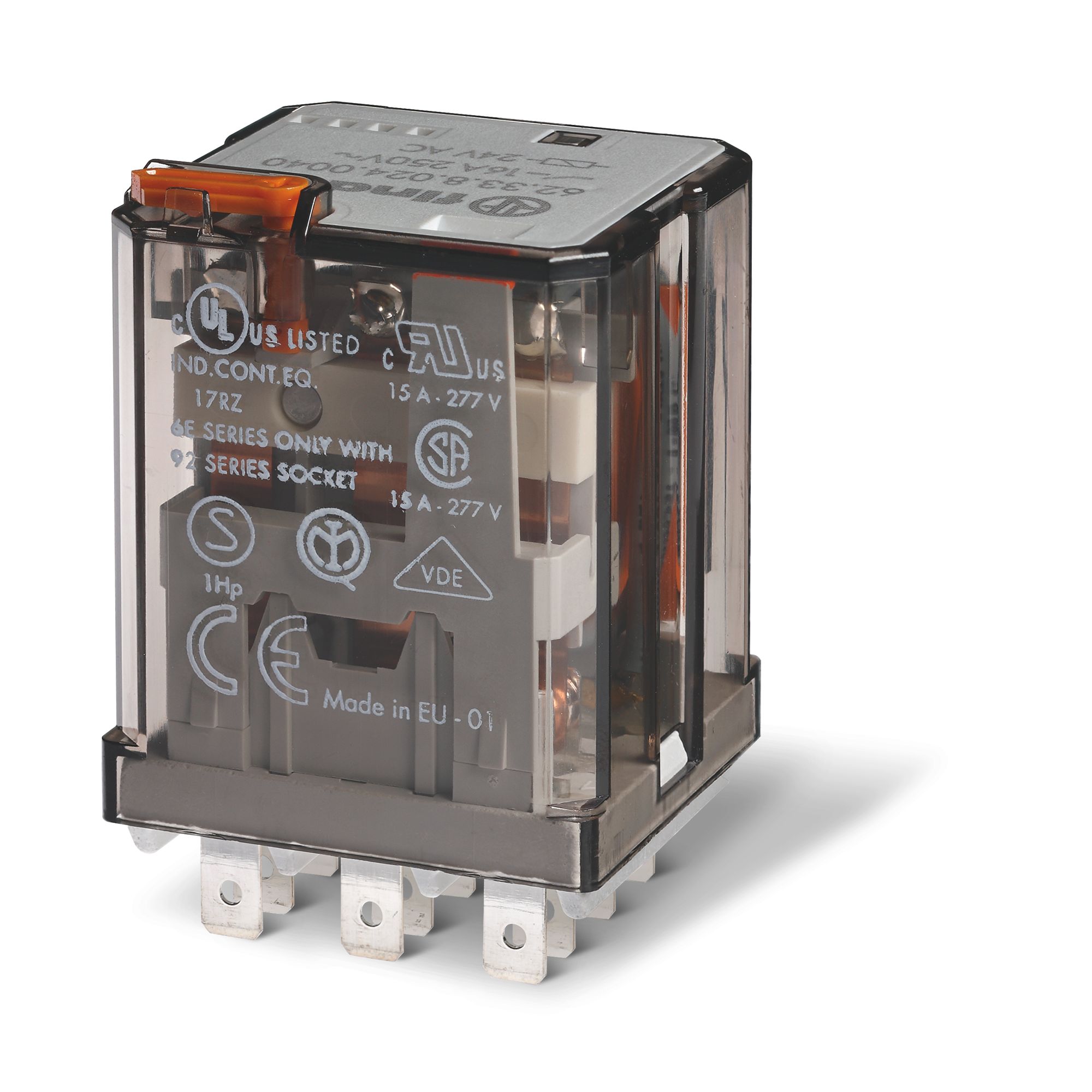 Finder Plug In Relay, 60V dc Coil, 16A Switching Current, 3PDT, 3PDT