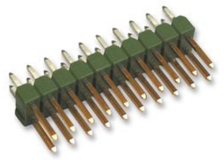TE Connectivity AMPMODU MOD II Series Straight Through Hole Pin Header, 32 Contact(s), 2.54 mm Pitch, 2 Row, Unshrouded