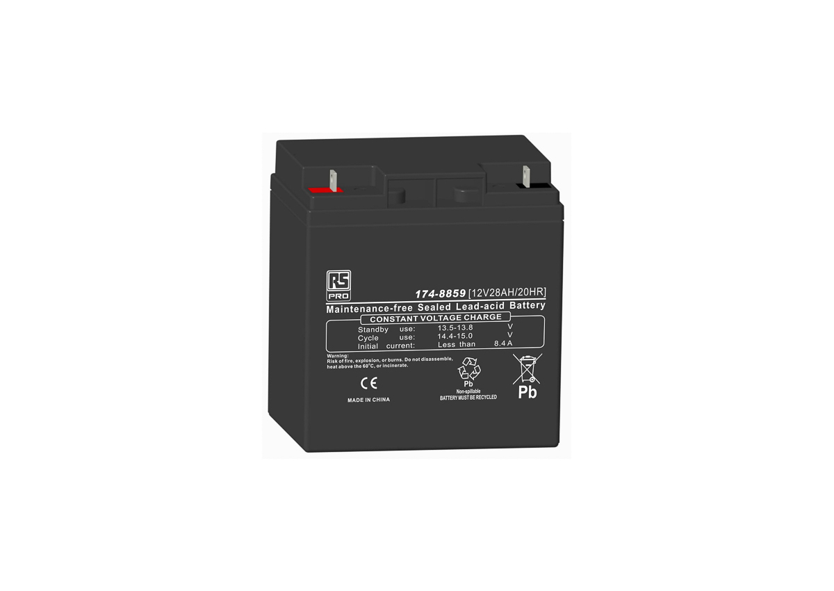 RS PRO 12V T3-A Sealed Lead Acid Battery, 28Ah