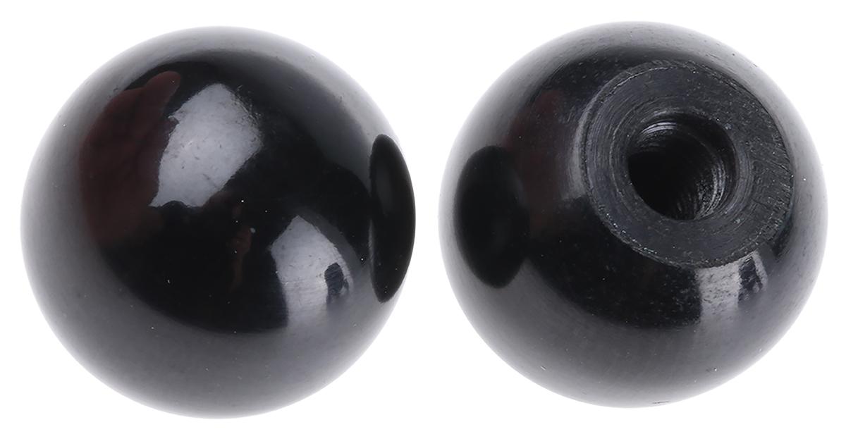 RS PRO Black Ball Clamping Knob, M5, Threaded Hole