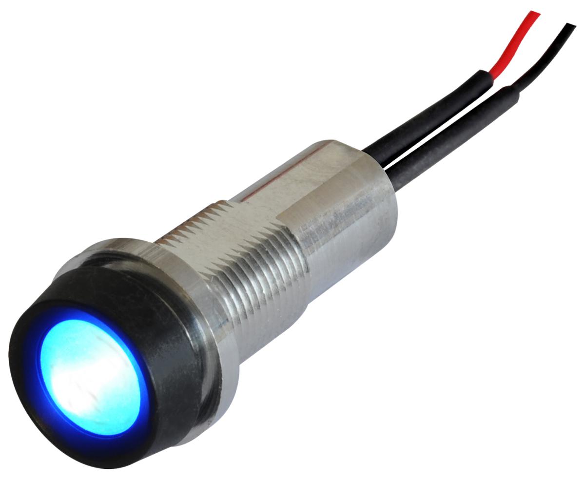 Oxley Blue Panel Mount Indicator, 10.2mm Mounting Hole Size, IP68