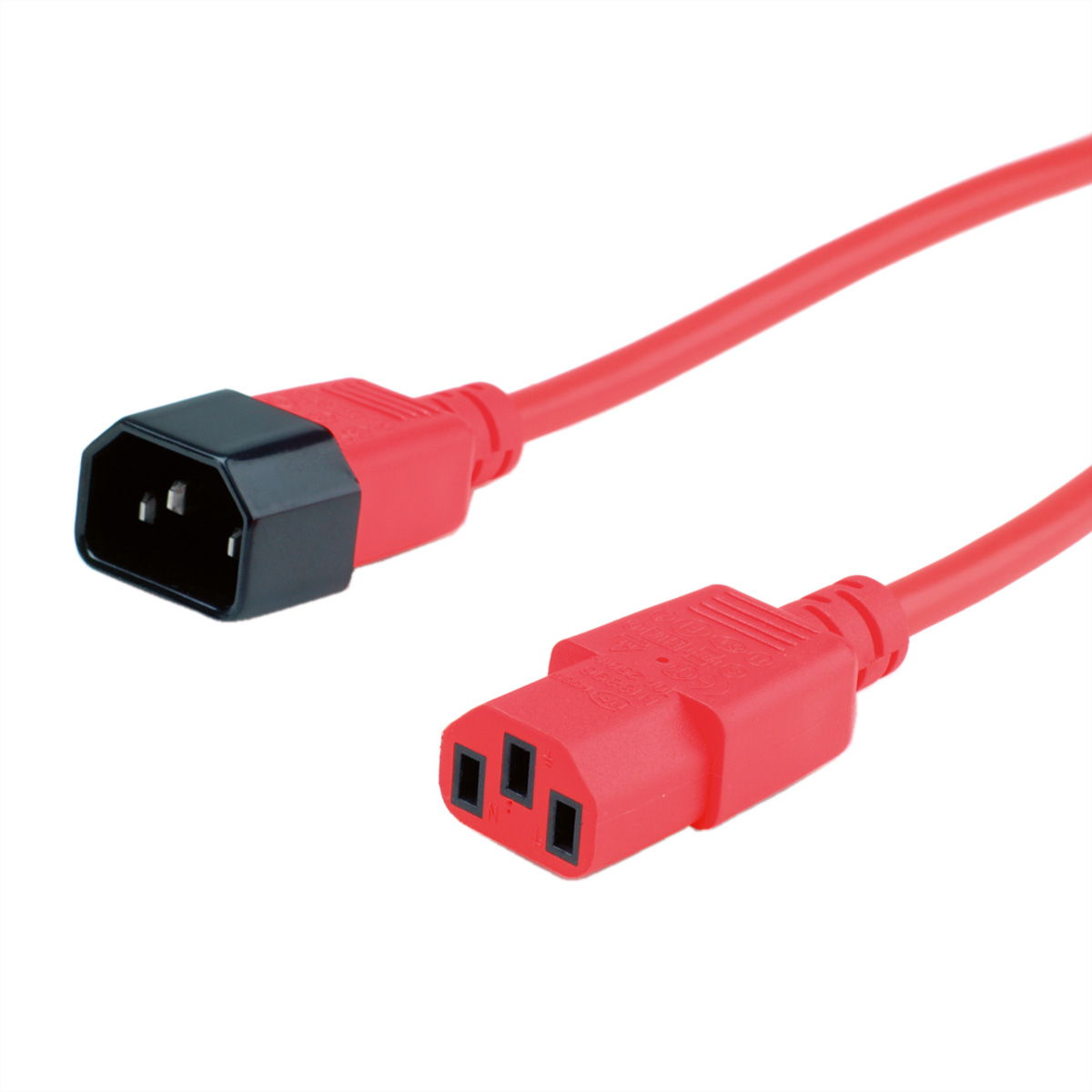 Roline Straight IEC C14 Plug to Straight IEC C13 Socket Power Cable, 800mm