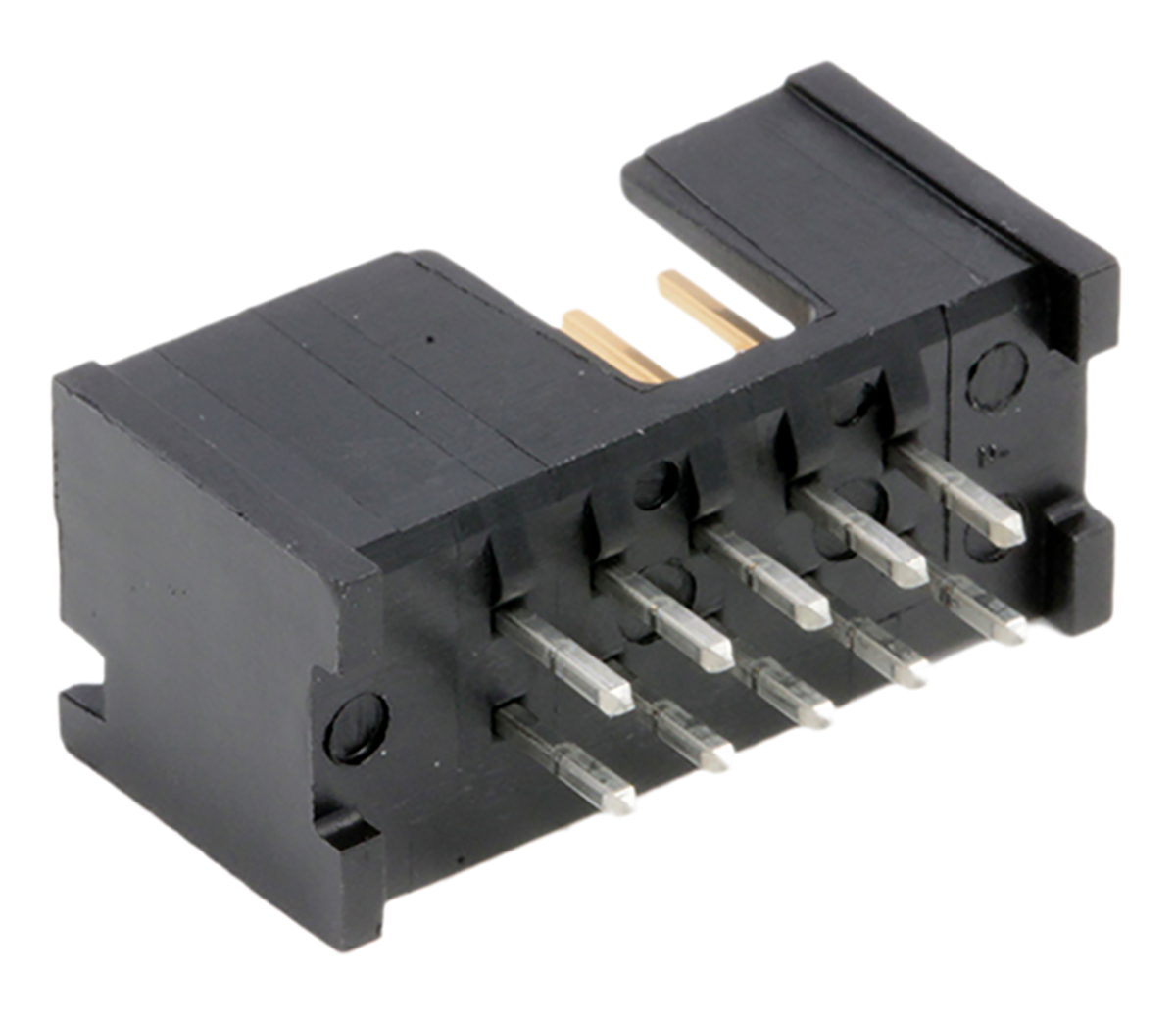TE Connectivity AMP-LATCH Series Straight Through Hole PCB Header, 10 Contact(s), 2.54 mm Pitch, 2 Row, Shrouded