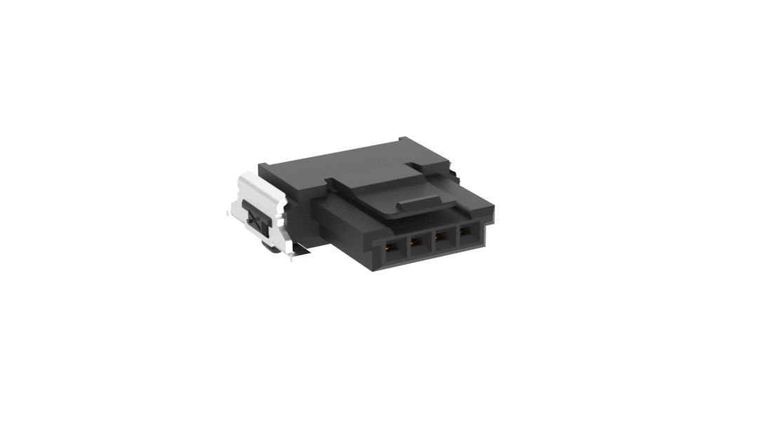 ERNI SMC Series Right Angle Surface Mount PCB Socket, 4-Contact, 1-Row, 1.27mm Pitch