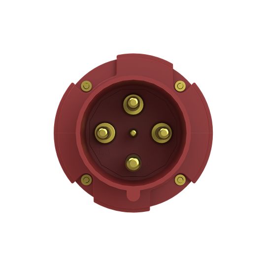 Amphenol Industrial, 2CMA1 IP44 Red 3P+E Industrial Power Plug, Rated At 63A, 415 V