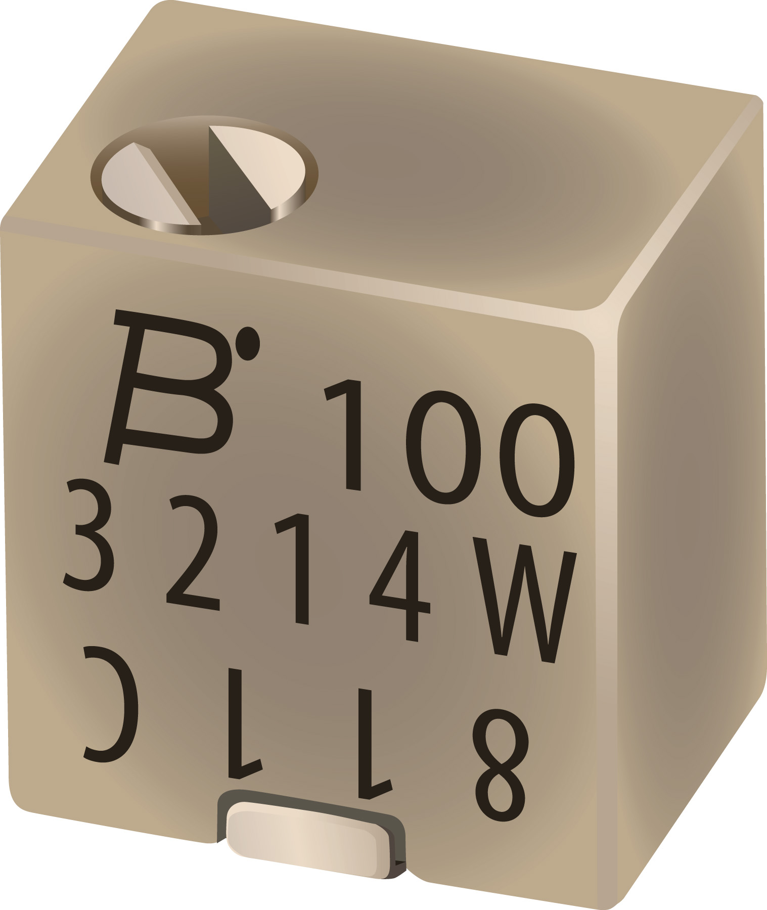 SMD Trimmer Potentiometer 0.25W Top Adjust Bourns, 3214