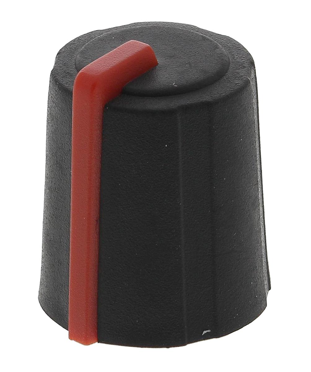 Sifam 11.5mm Black Potentiometer Knob for 6mm Shaft Splined, 3/03/TP110-006/237/230