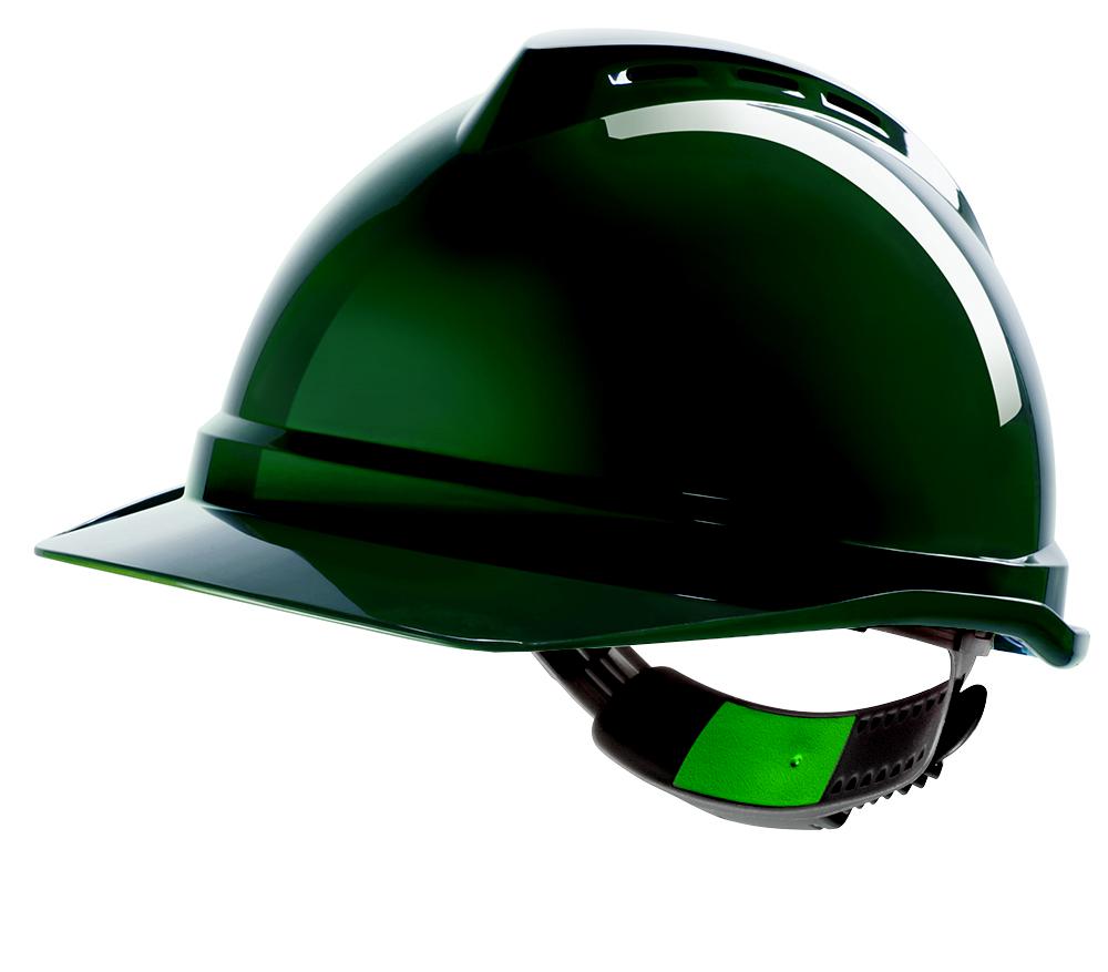MSA Safety V-Gard 500 Green Safety Helmet, AdjustableVentilated