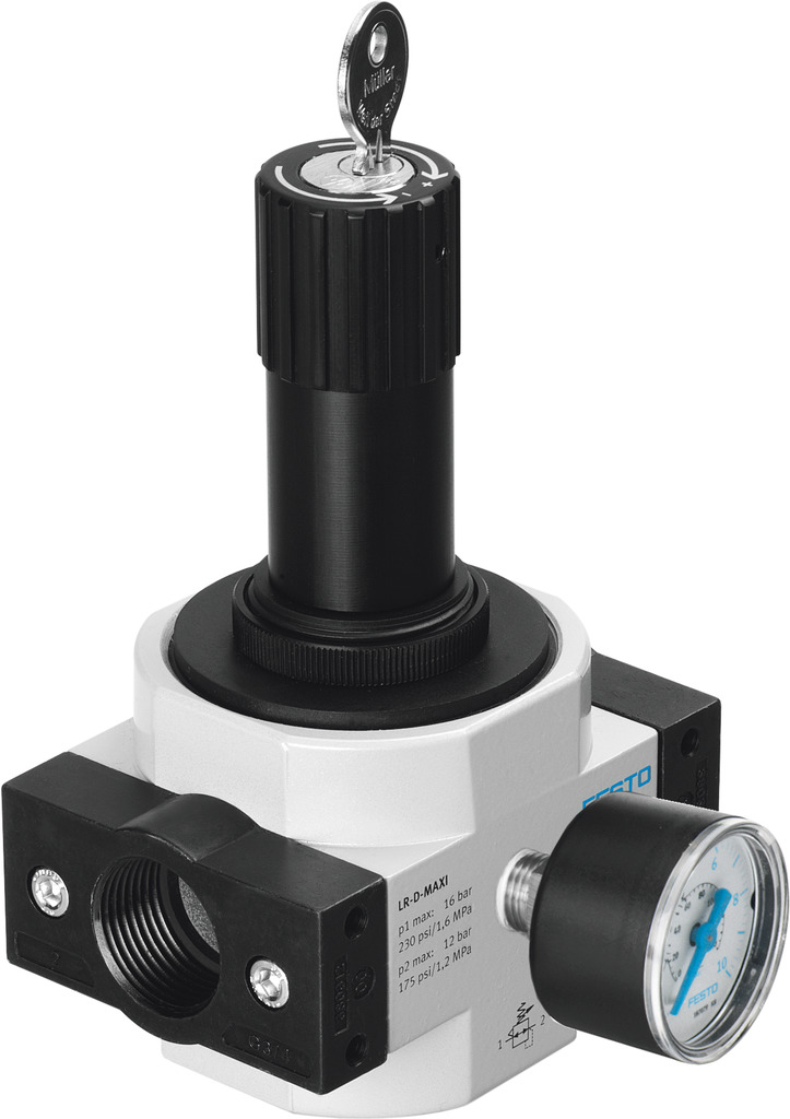 Festo G 1/4 Pneumatic Regulator - 0.5bar to 12bar, 16bar max. input, 194611