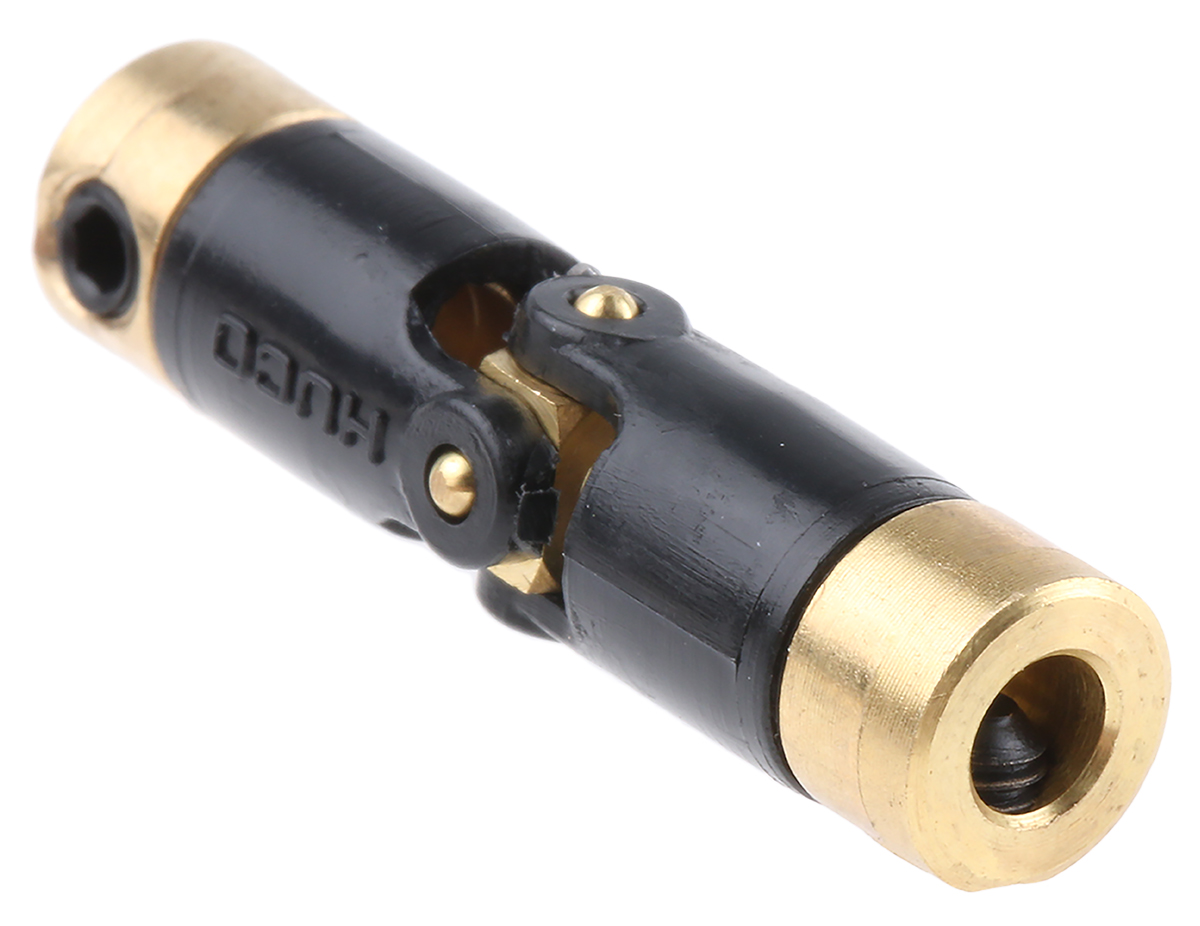 Huco Universal Joint 103.06.1616, Single, Plain, Bore 1/8 x 1/8in, 27.2mm Length