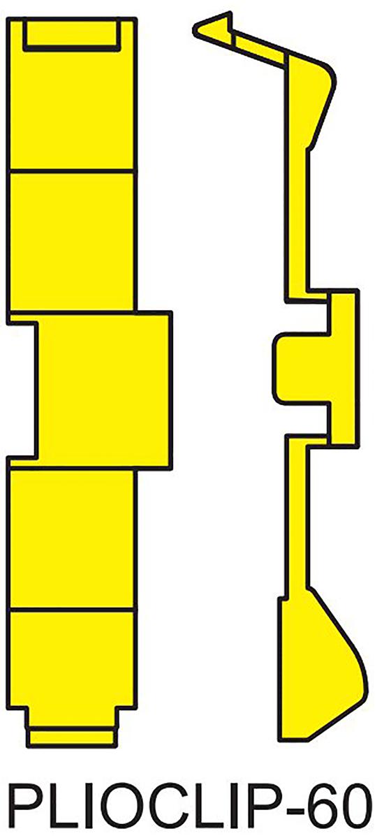 JLP PLIO®-CLIP Clip On Cable Markers, Yellow, Pre-printed "A → M, Earth, Live, Plain", 3.6 → 6mm Cable,