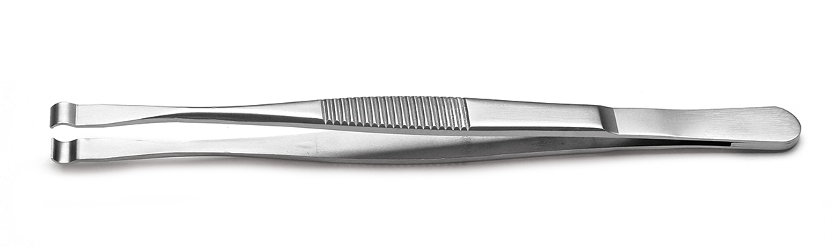 RS PRO 120 mm, Stainless Steel, Grooved; Cylindrical, Tweezers