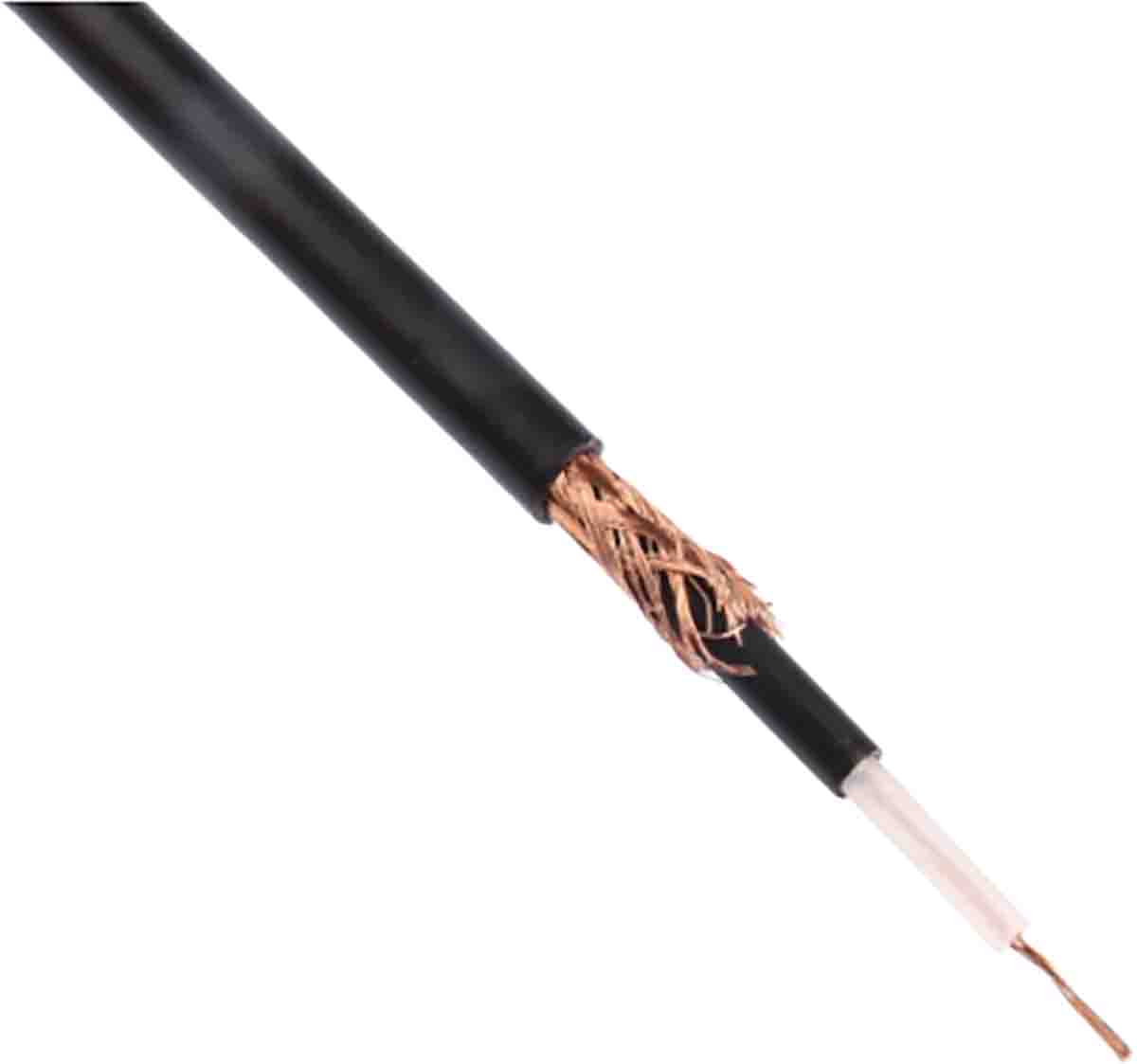 RS PRO 1 Core Microphone Cable, 0.22 mm² CSA Screened, 4.5mm od, 25m, Black