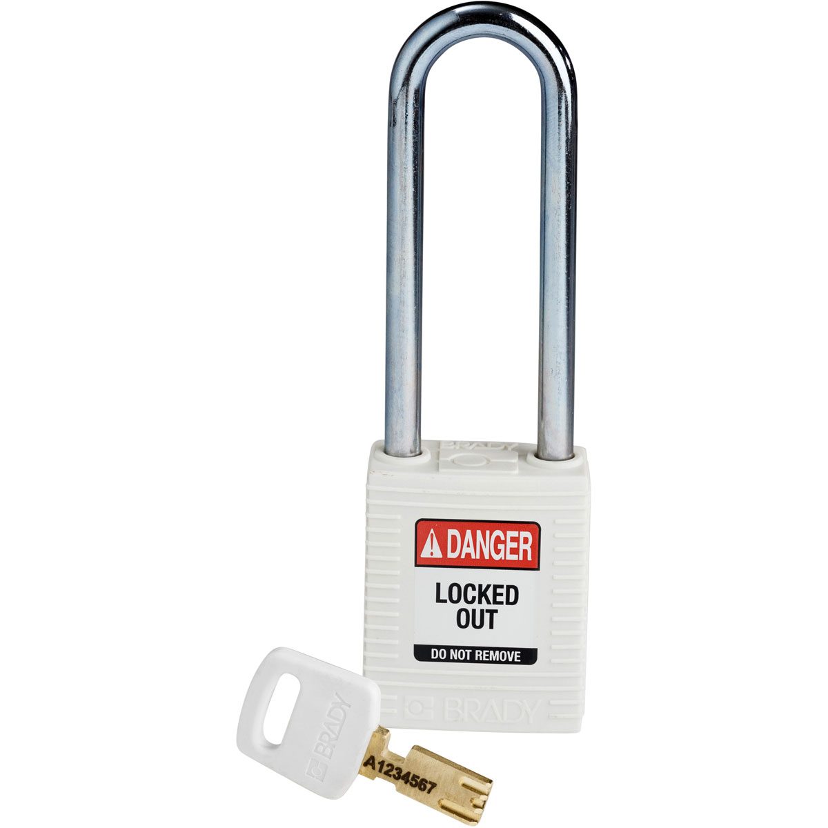 Brady LOTO-101 Key Weatherproof Nylon, Steel Padlock, 6.35mm Shackle, 38.00mm Body