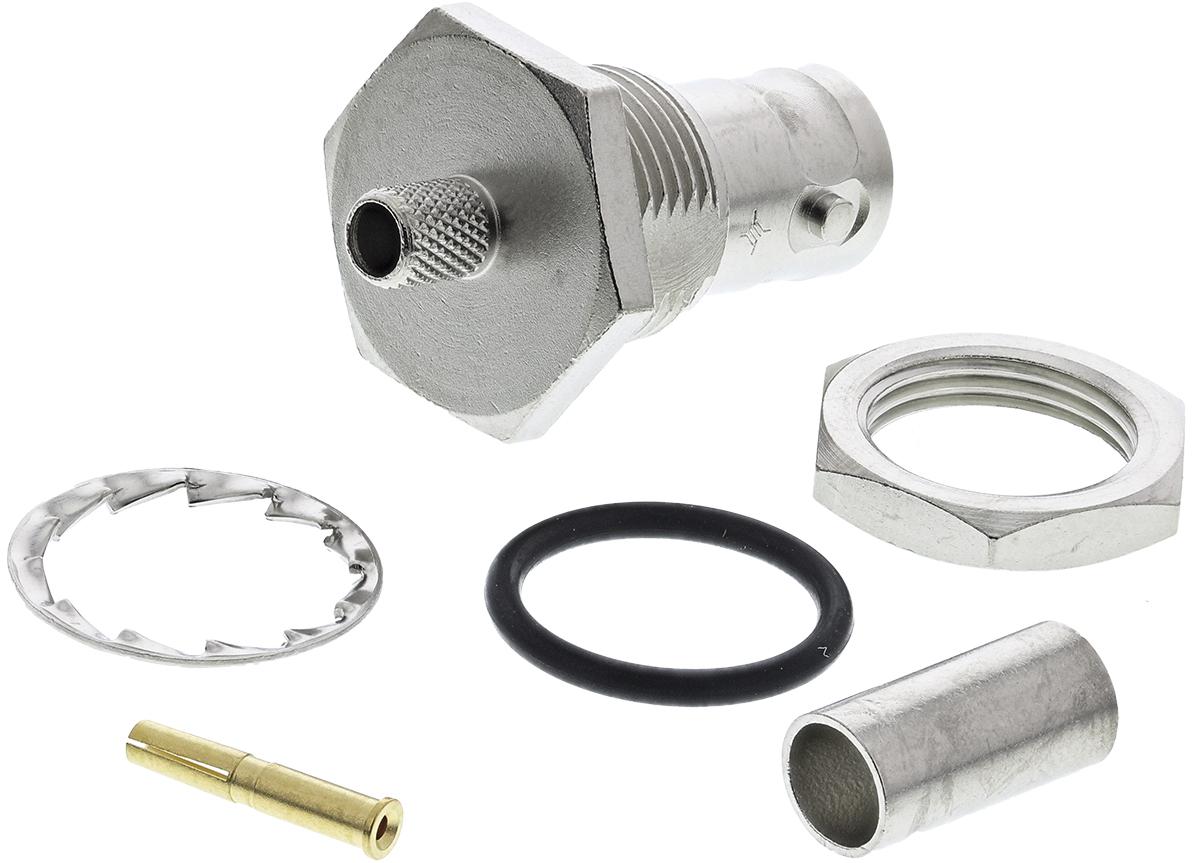Telegartner, Jack Panel Mount BNC Connector, 50Ω, Crimp Termination, Straight Body