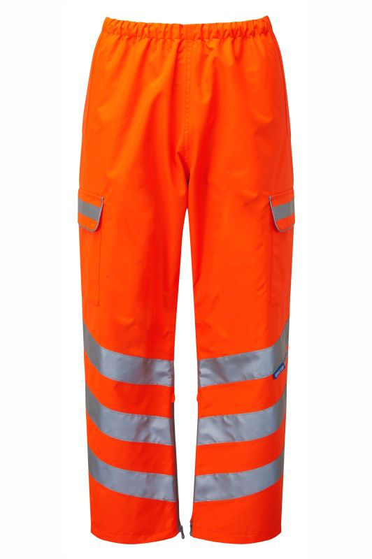 PULSAR PR503 Orange Hi Vis Trouser Breathable, Waterproof 30 to 33 in S Leg Length 33in