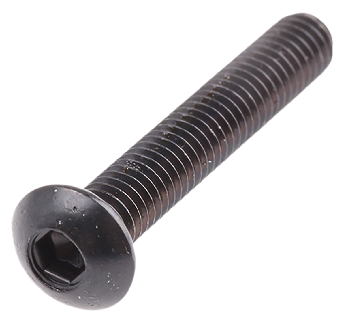 RS PRO Black, Self-Colour Steel Hex Socket Button Screw, ISO 7380, M4 x 25mm