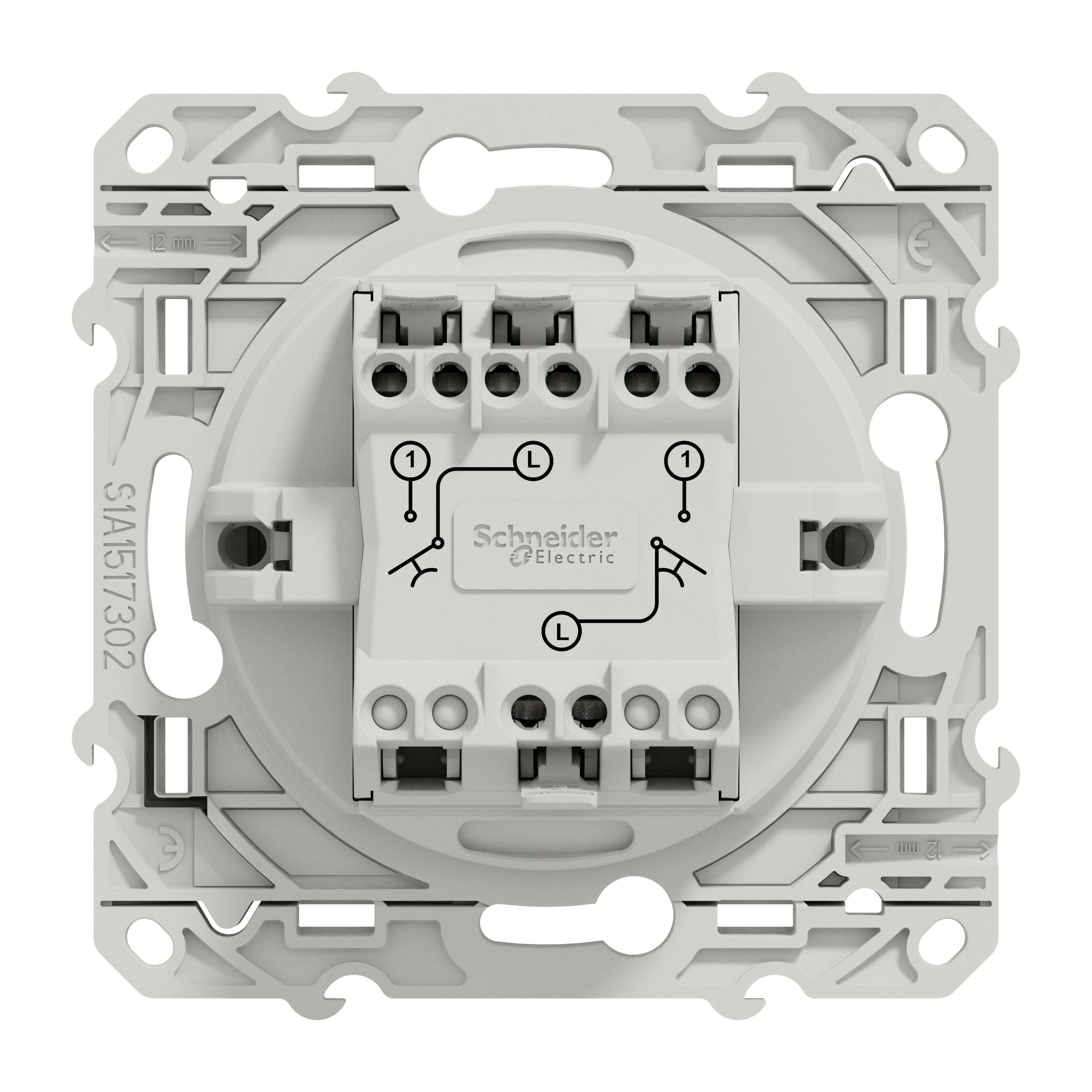 Schneider Electric Grey Push Button Light Switch, 1 Gang, Odace
