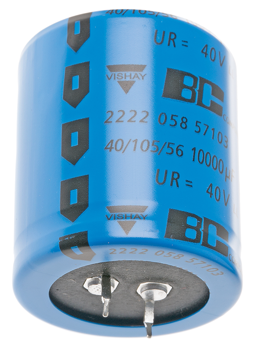 Vishay 10000μF Aluminium Electrolytic Capacitor 40V dc, Snap-In - MAL205857103E3