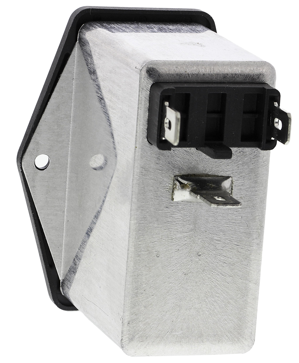 Schaffner,2A,250 V ac Male Panel Mount IEC Filter 2 Pole FN284-2-06,Faston 2 Fuse