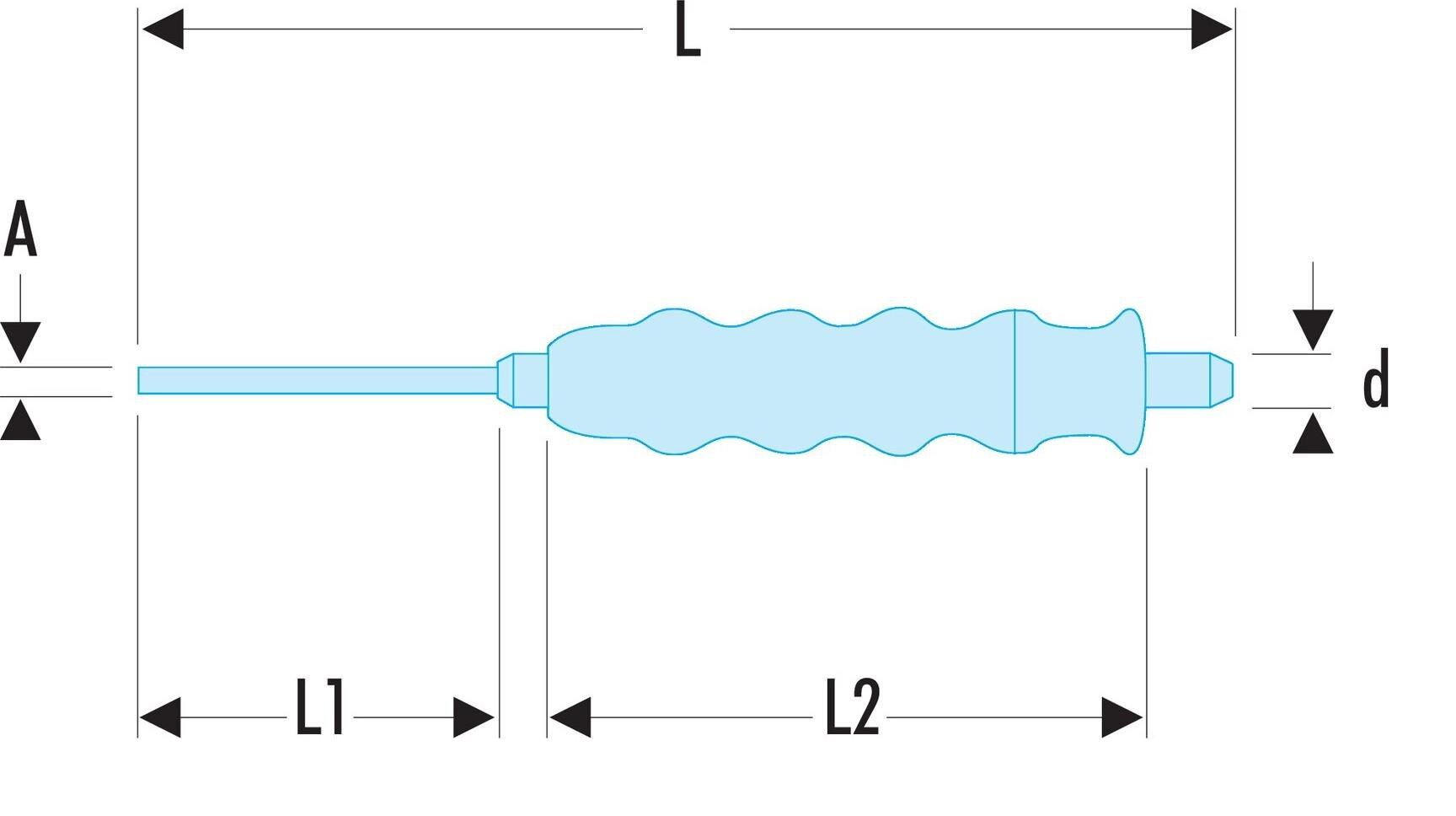 Facom 1-Piece Punch, Centre Punch, 8 mm Shank, 185 mm Overall