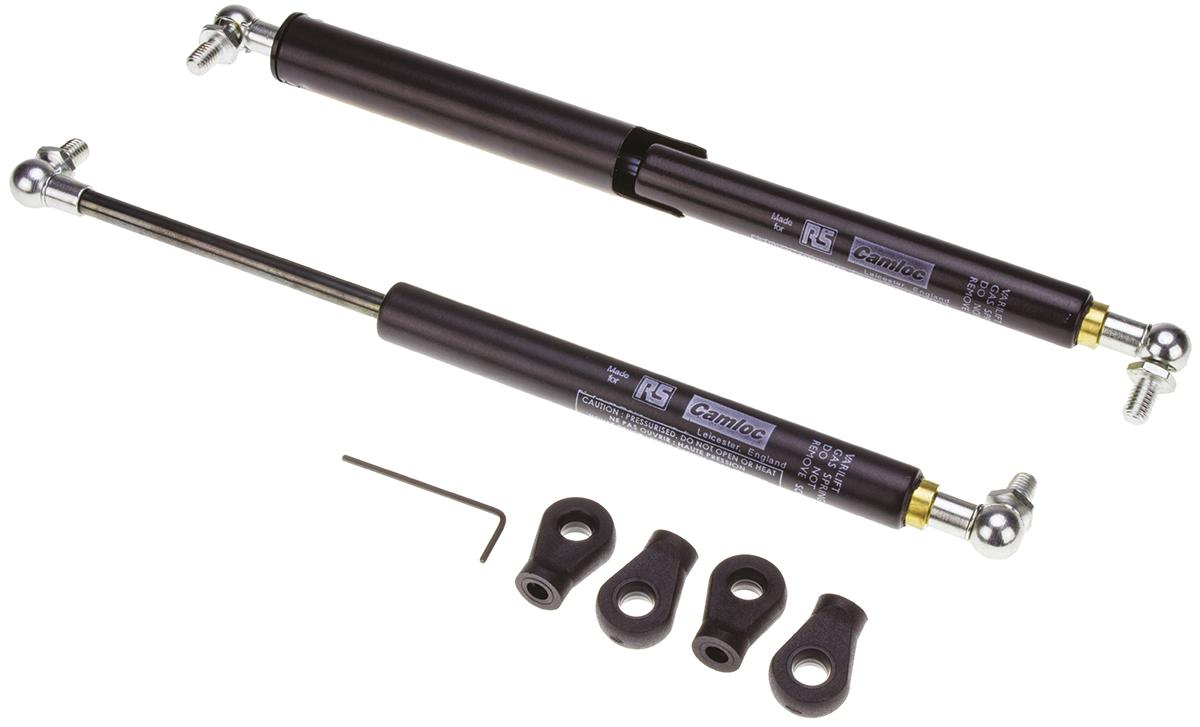 Camloc Steel Gas Strut, with Ball & Socket Joint, 264.0mm Extended Length, 100.0mm Stroke Length