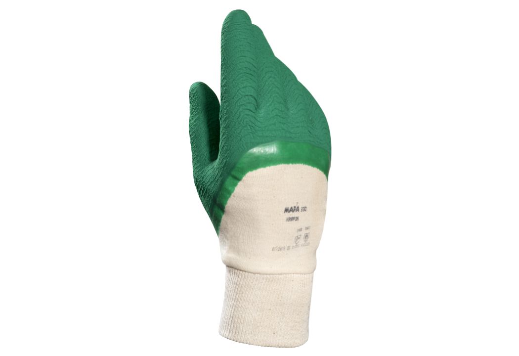 Mapa HARPON 330 Green Latex Work Gloves, Size 8