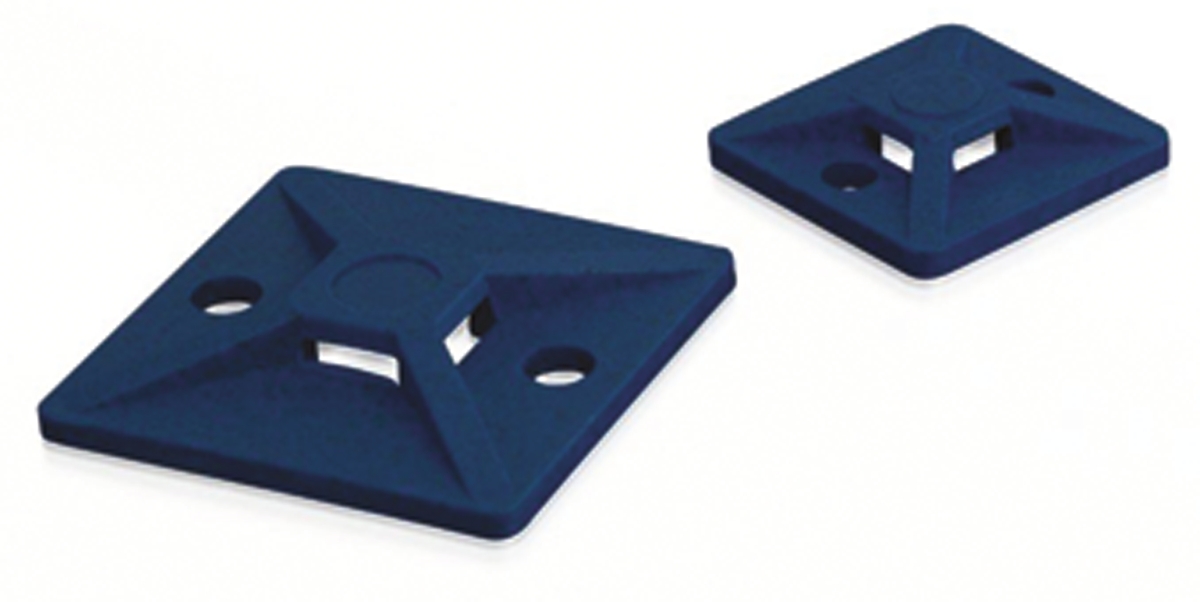 HellermannTyton Blue Cable Tie Mount 28 mm x 28mm, 5.4mm Max. Cable Tie Width