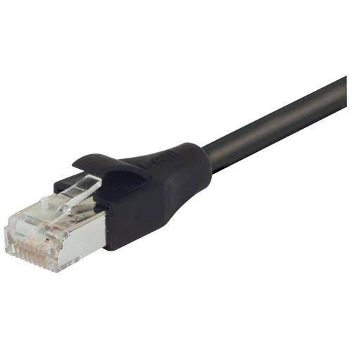L-ComTRD, 10ft Cat6, Black RJ45 to Male RJ45 Male, Aluminium/Polyester Foil Shielded, Terminated PVC Sheath