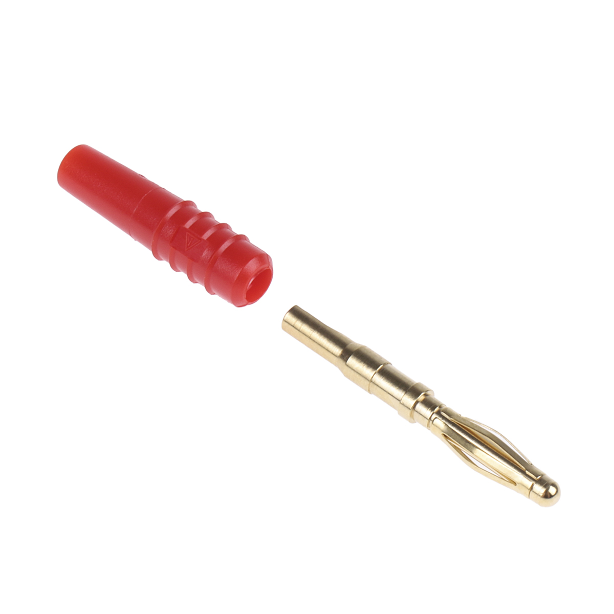 Staubli Red Male Banana Plug, 2mm Connector, Solder Termination, 10A, 30 V, 60V dc, Gold, Nickel Plating