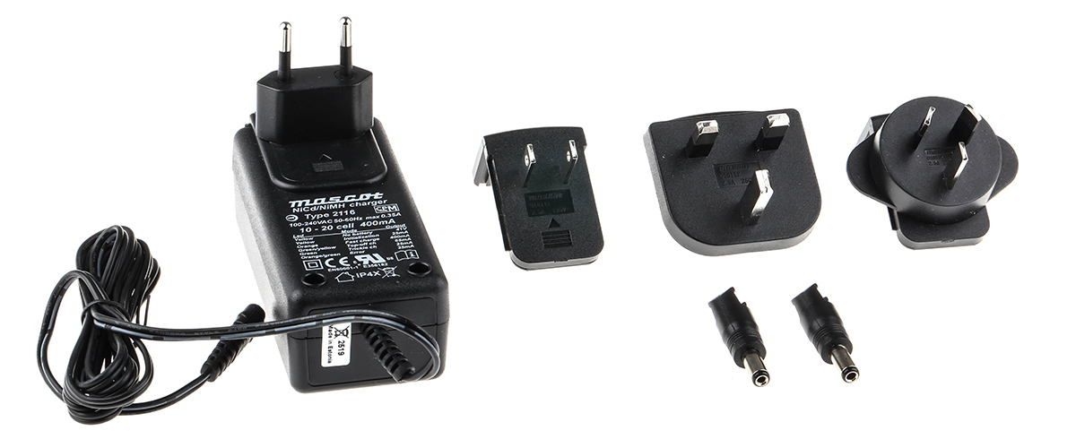 Mascot Battery Pack Charger For NiCd, NiMH Battery Pack 10 → 20 Cell with AUS, EU, UK, USA plug