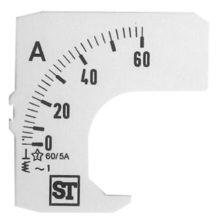 Sifam Tinsley Meter Scale For Use With 48 x 48 Analogue Panel Ammeter