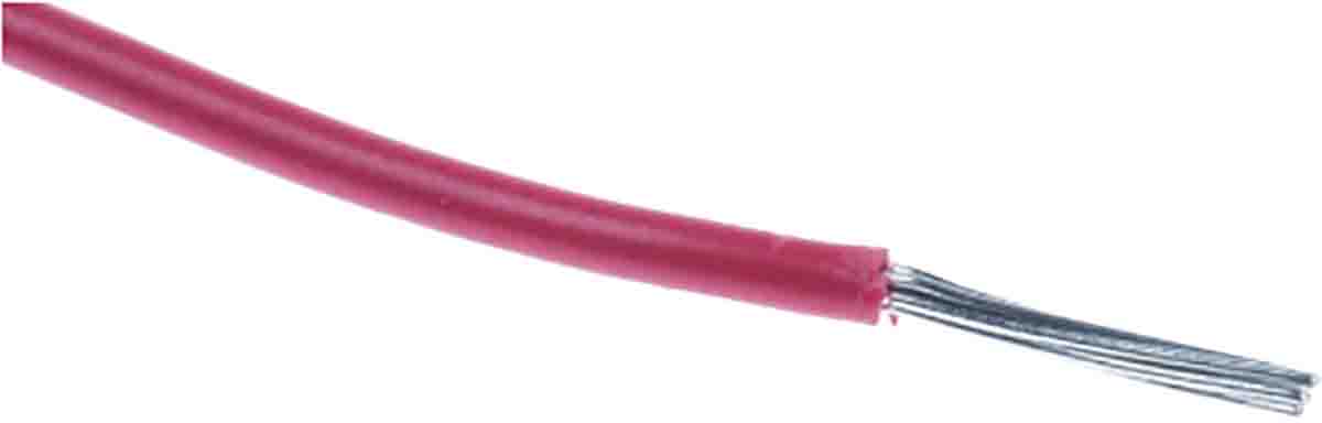 RS PRO Red 0.81mm² Hook Up Wire, 18 AWG, 16/0.25 mm, 30.5m, MPPE Insulation
