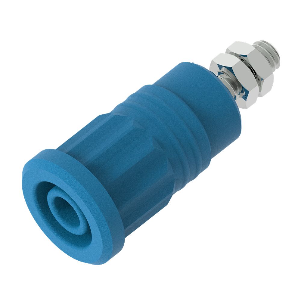 Electro PJP Blue Female Banana Socket, 4 mm Connector, Press Fit Termination, 36A, 1kV, Nickel Plating