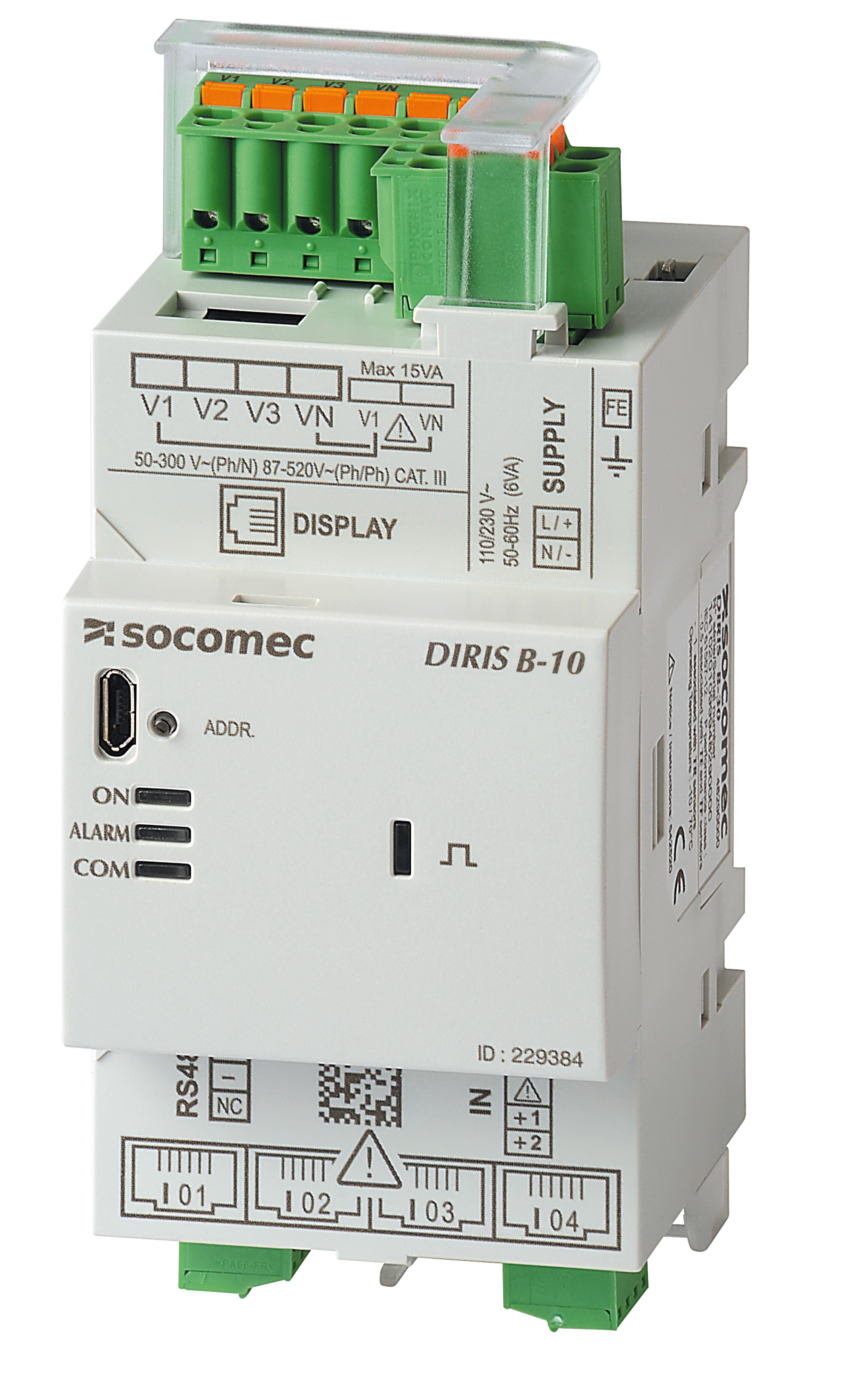 Socomec Digital Power Meter for Current, Harmonics, Voltage, 90mm x 54mm