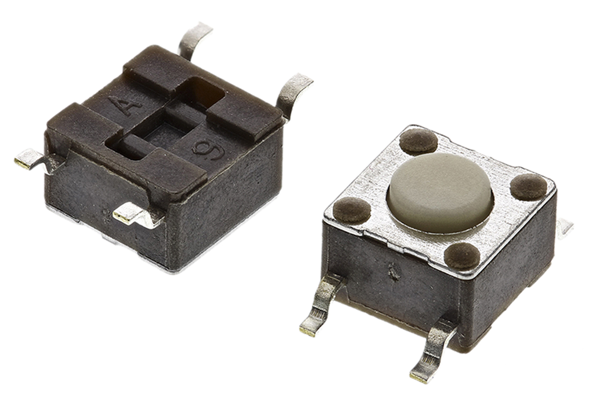 TE Connectivity White Button Tactile Switch, SPST 50 mA @ 24 V dc 0.7mm Surface Mount