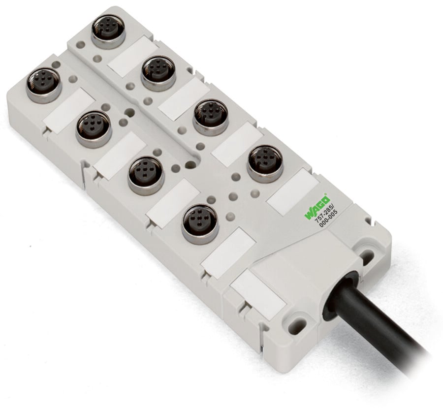 WAGO 757 Series Actuator Hub, M12, 5m cable, 5 way, 6 port