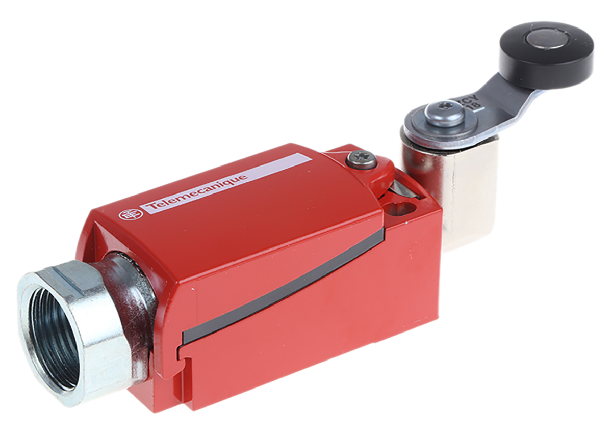 Telemecanique Sensors XCS Series Roller Lever Interlock Switch, 2NC/1NO, 3P, Plastic Housing